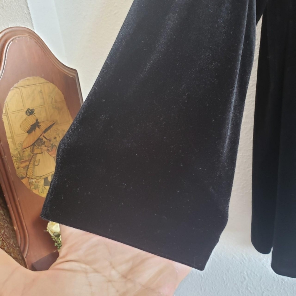 Black Velvet Open Front Cardigan Vintage - Picture 10 of 12